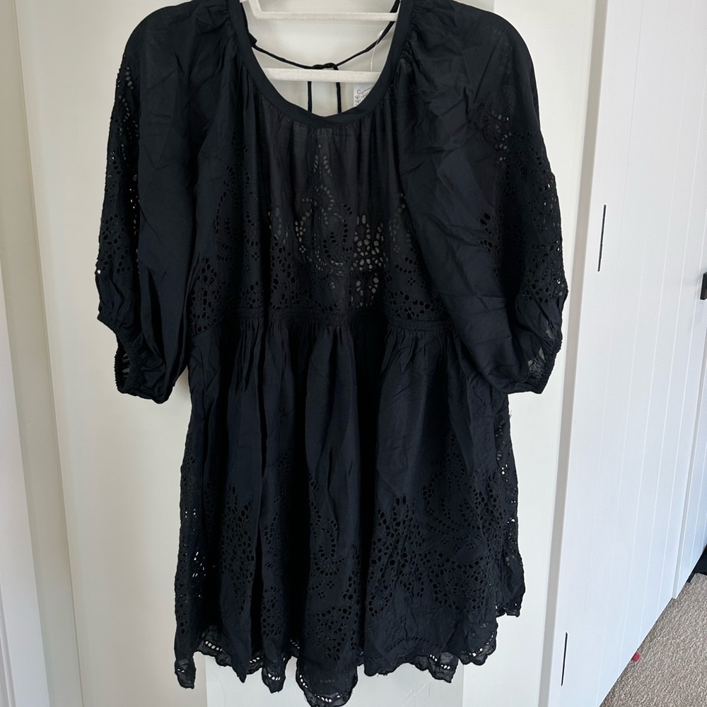 Free People Black Eyelet Dress